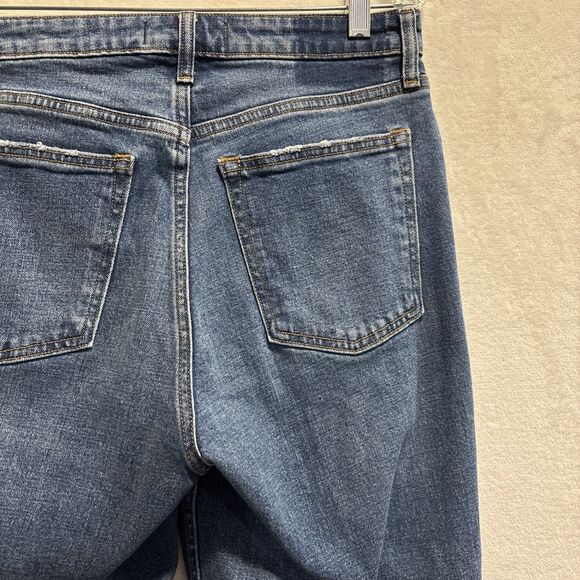 Abercrombie & Fitch The Mom High Rise Jeans Distressed Blue Denim Size 8 Stretch - Picture 8 of 12